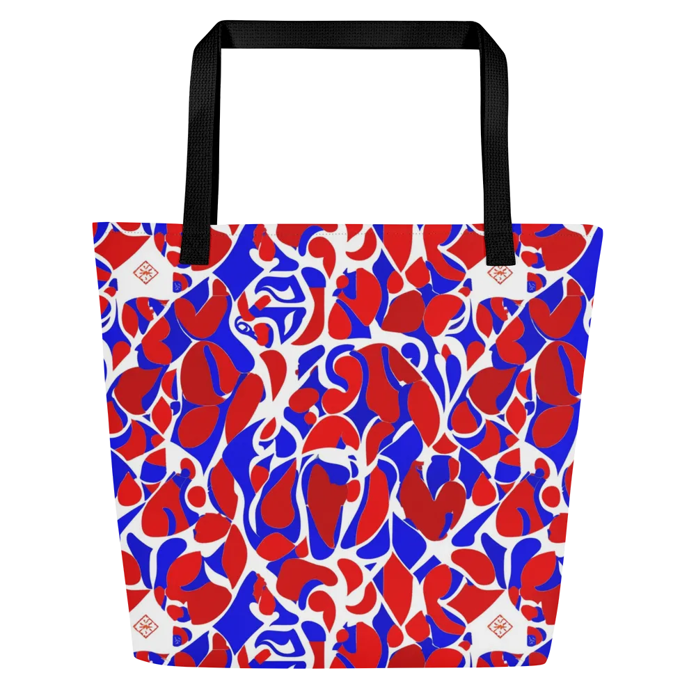 Red Tide Rhapsody on Large Tote Bag W/ Pocket — Front