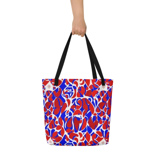 Red Tide Rhapsody on a Large Tote Bag W/ Pocket