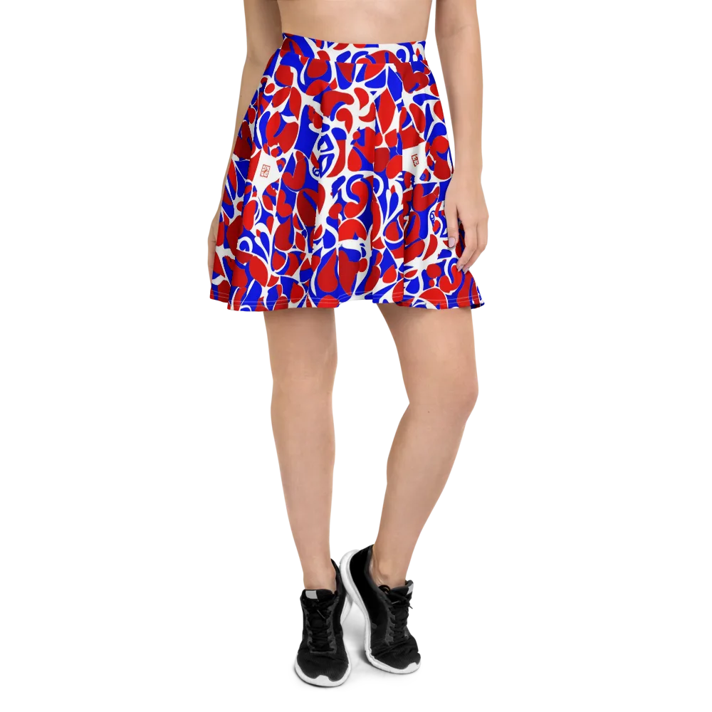 Red Tide Rhapsody on Skater Skirt — Front