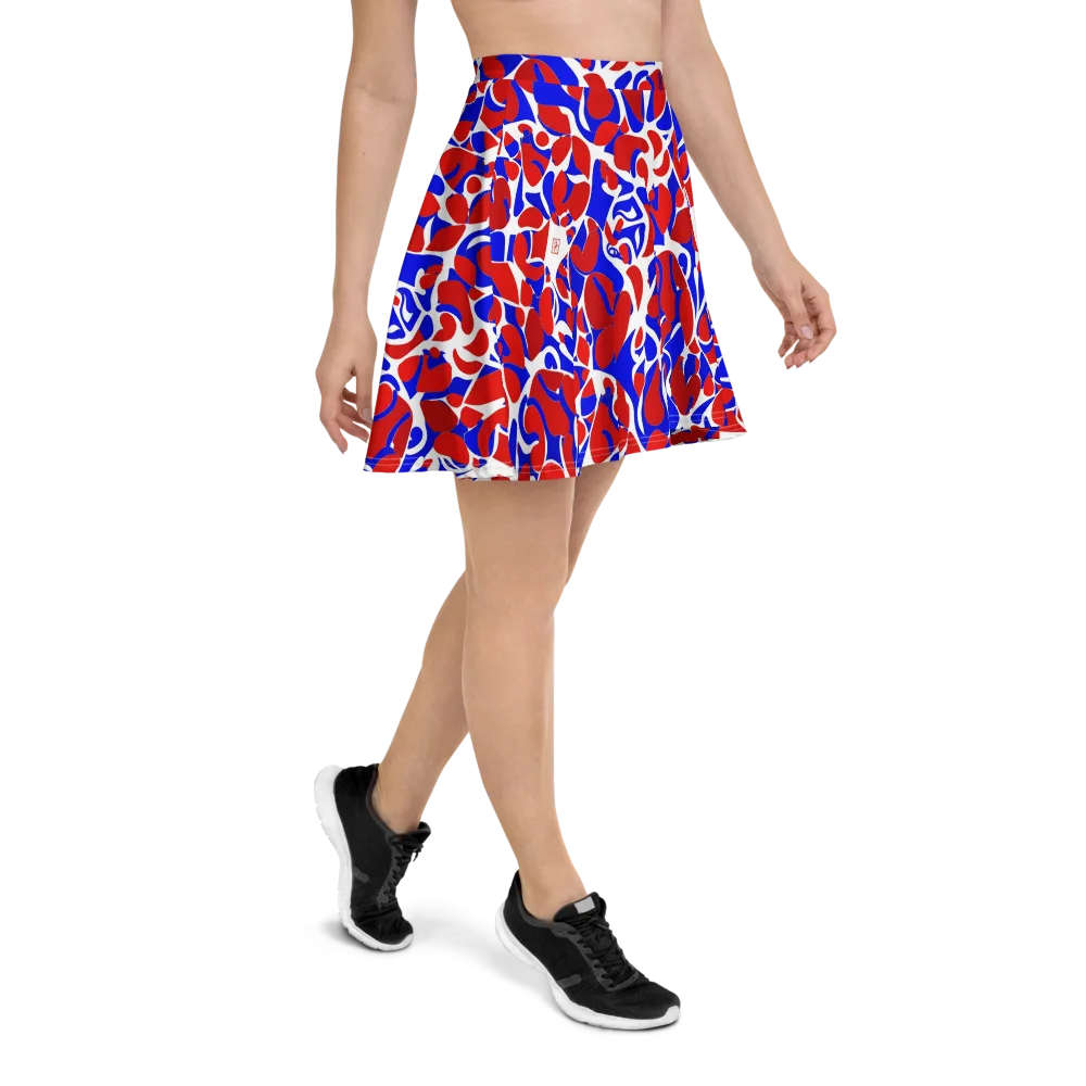 Red Tide Rhapsody on Skater Skirt — Right