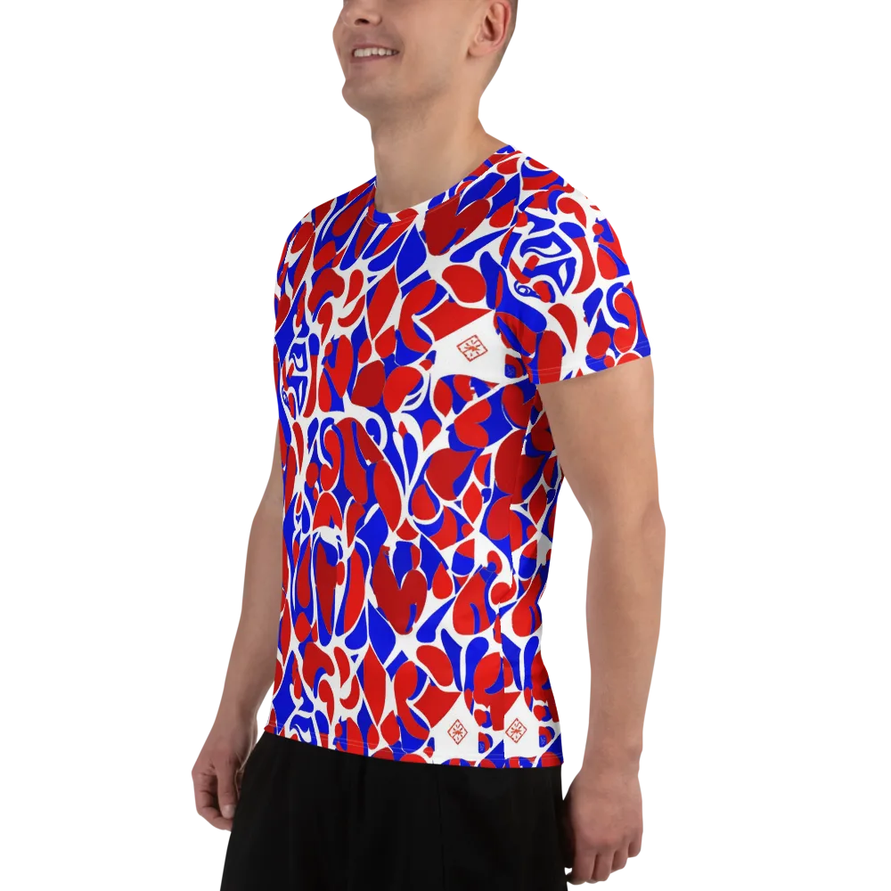 Red Tide Rhapsody on Men's Athletic T-Shirt — Left