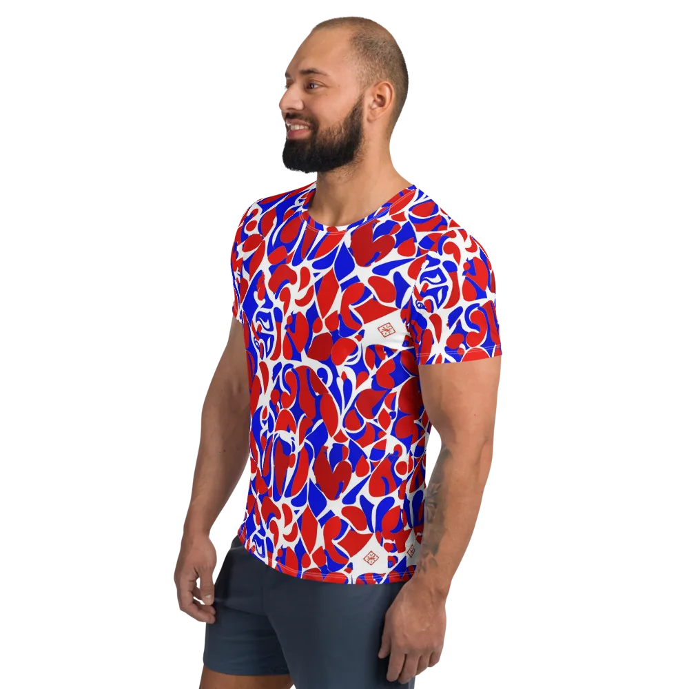 Red Tide Rhapsody on Men's Athletic T-Shirt — Left