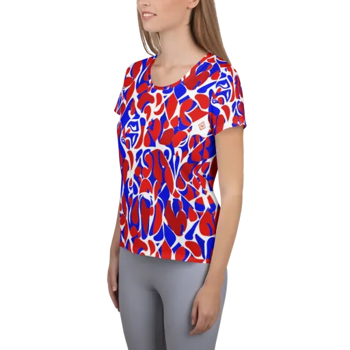 Red Tide Rhapsody on a Women's Athletic T-Shirt