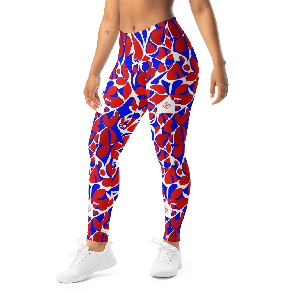 Red Tide Rhapsody on Leggings — Left Front