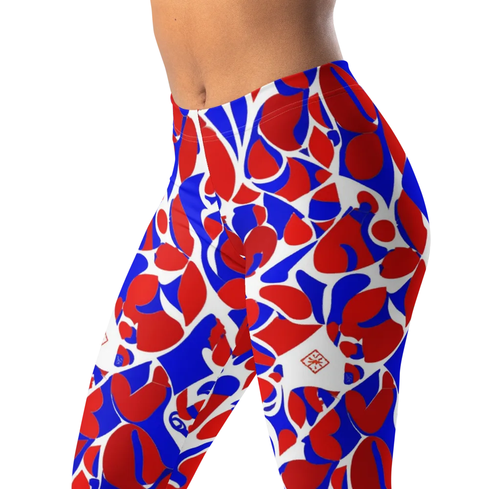 Red Tide Rhapsody on Leggings — Left Front