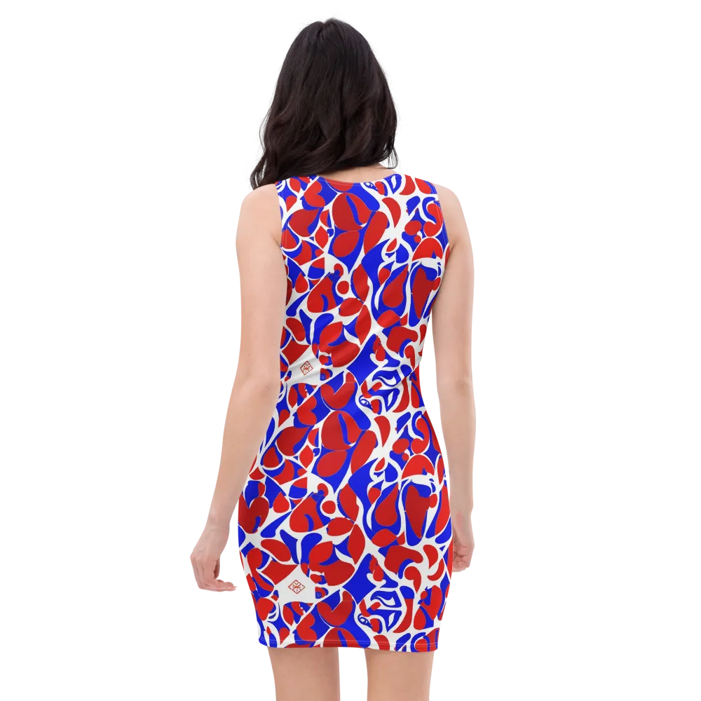 Red Tide Rhapsody on Bodycon Dress — Back
