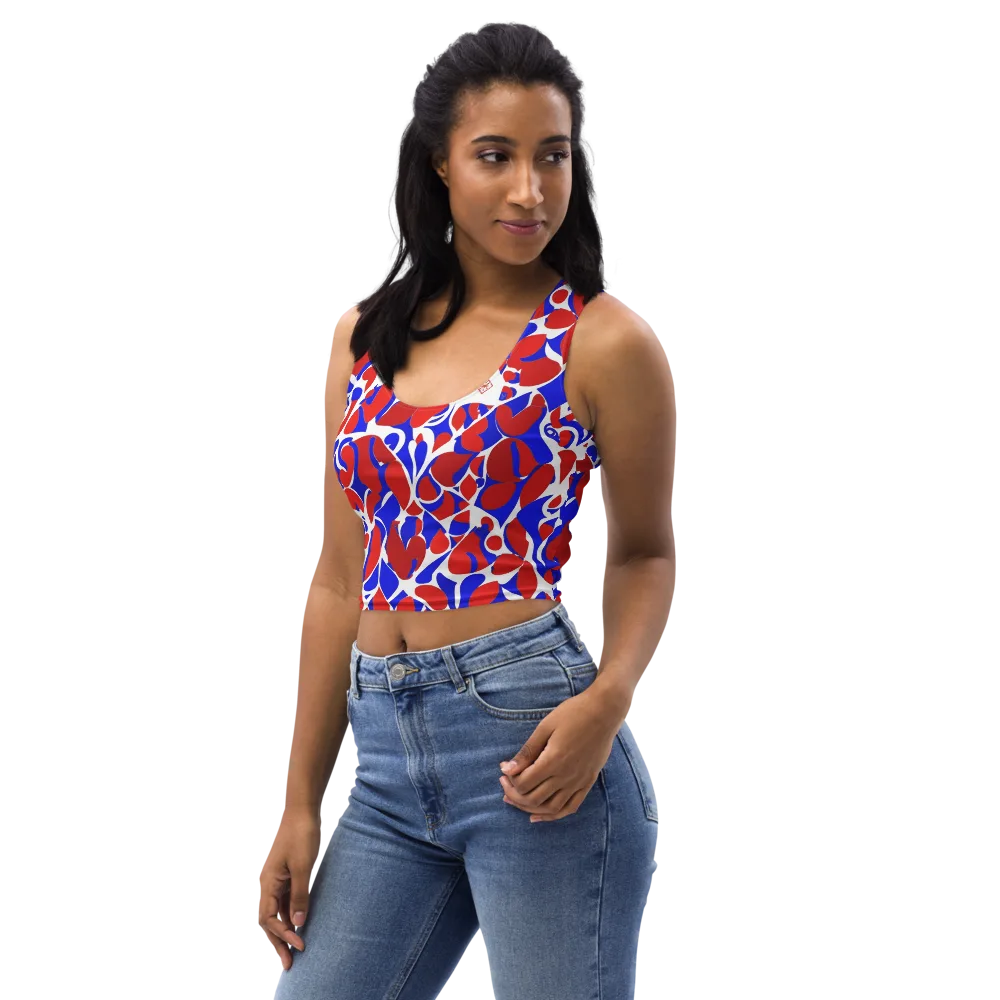 Red Tide Rhapsody on Crop Top — Left Front