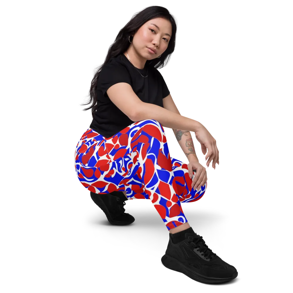 Red Tide Rhapsody on Leggings with Pockets — Right Front