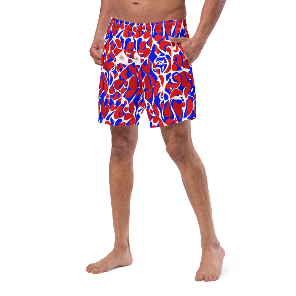 Red Tide Rhapsody on Swim Trunks — Left Front