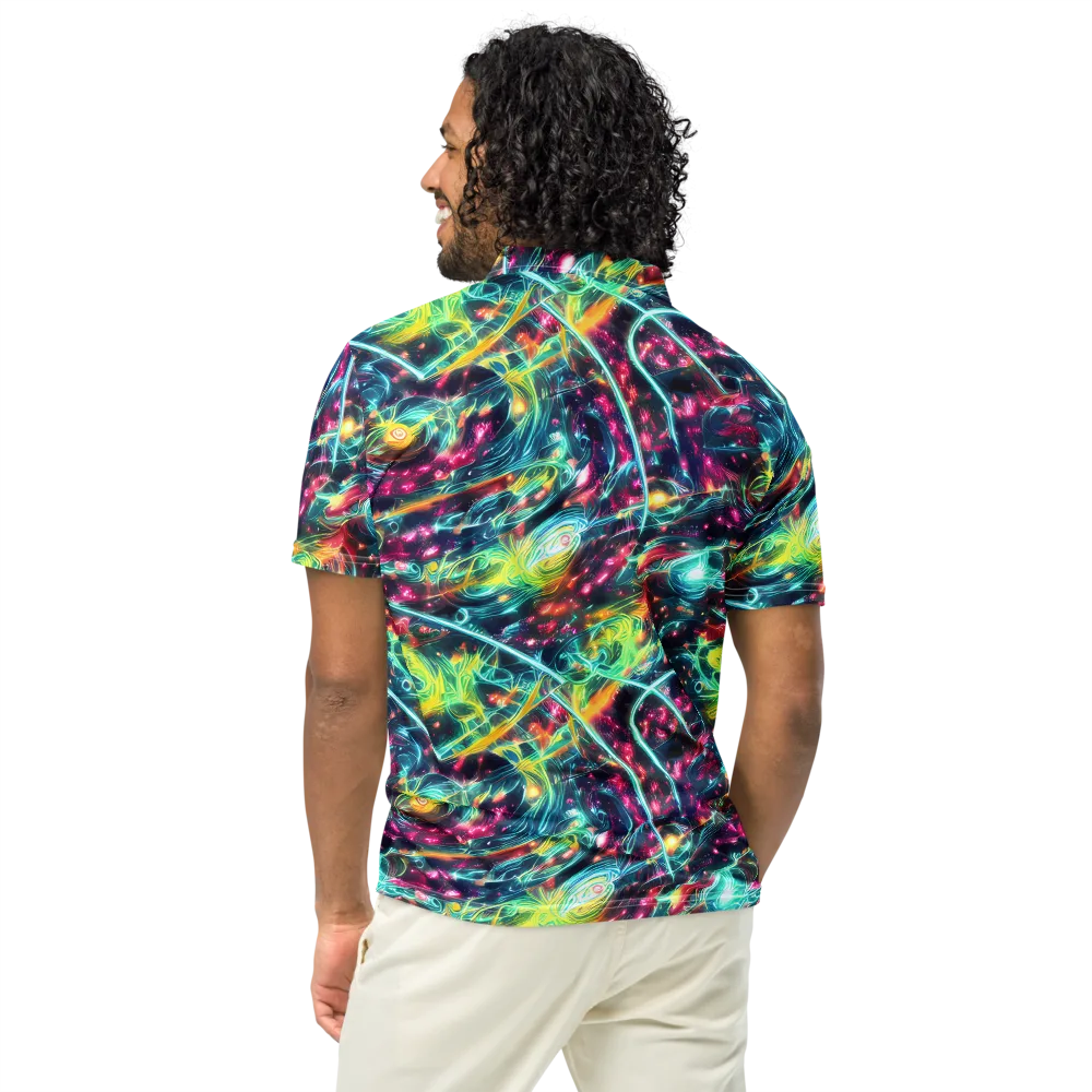 Afterdark Aurora on Men's Slim Fit Polo Shirt — Back
