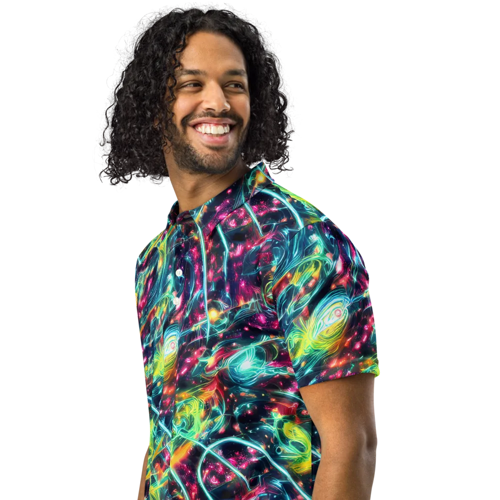 Afterdark Aurora on Men's Slim Fit Polo Shirt — Left Front