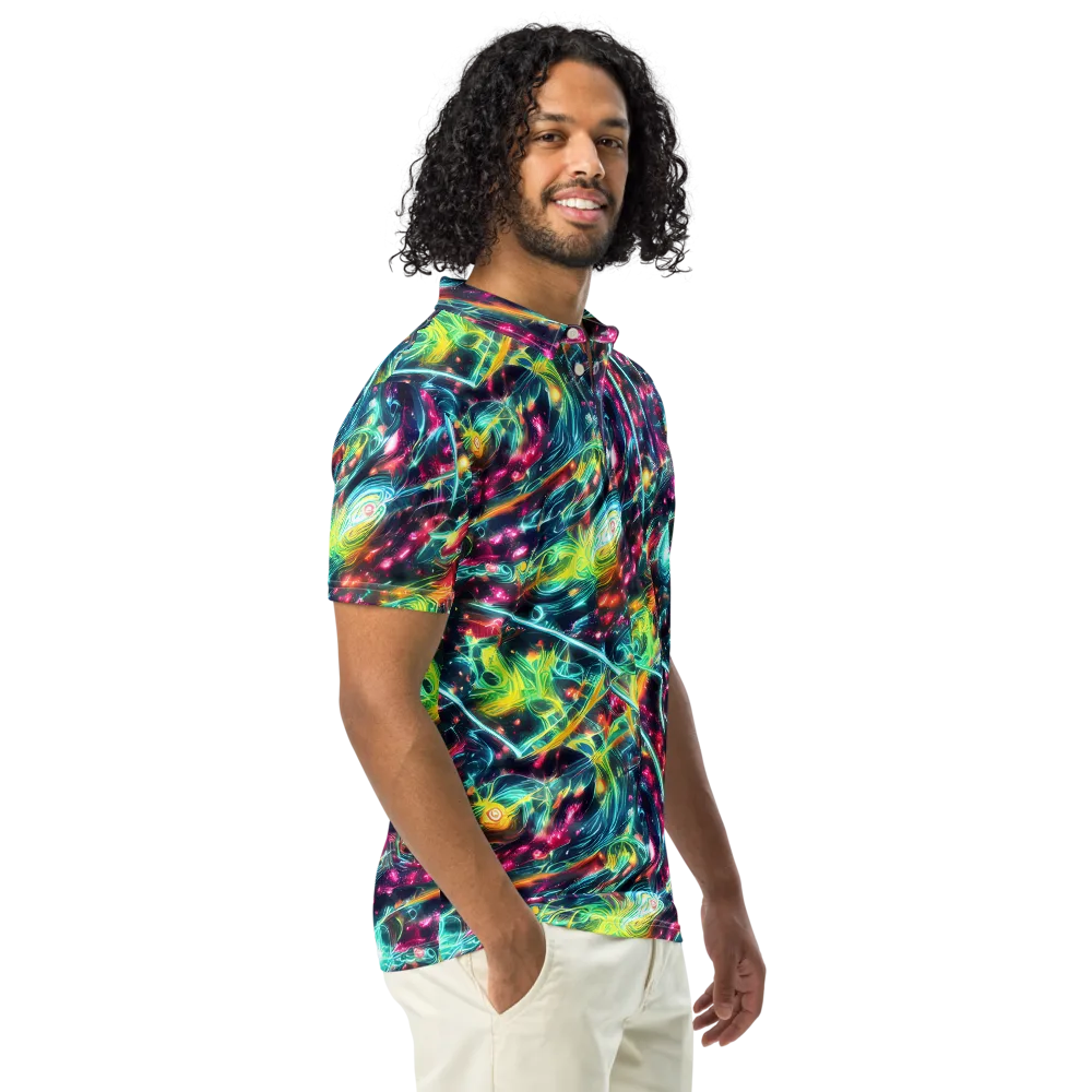 Afterdark Aurora on Men's Slim Fit Polo Shirt — Right Front
