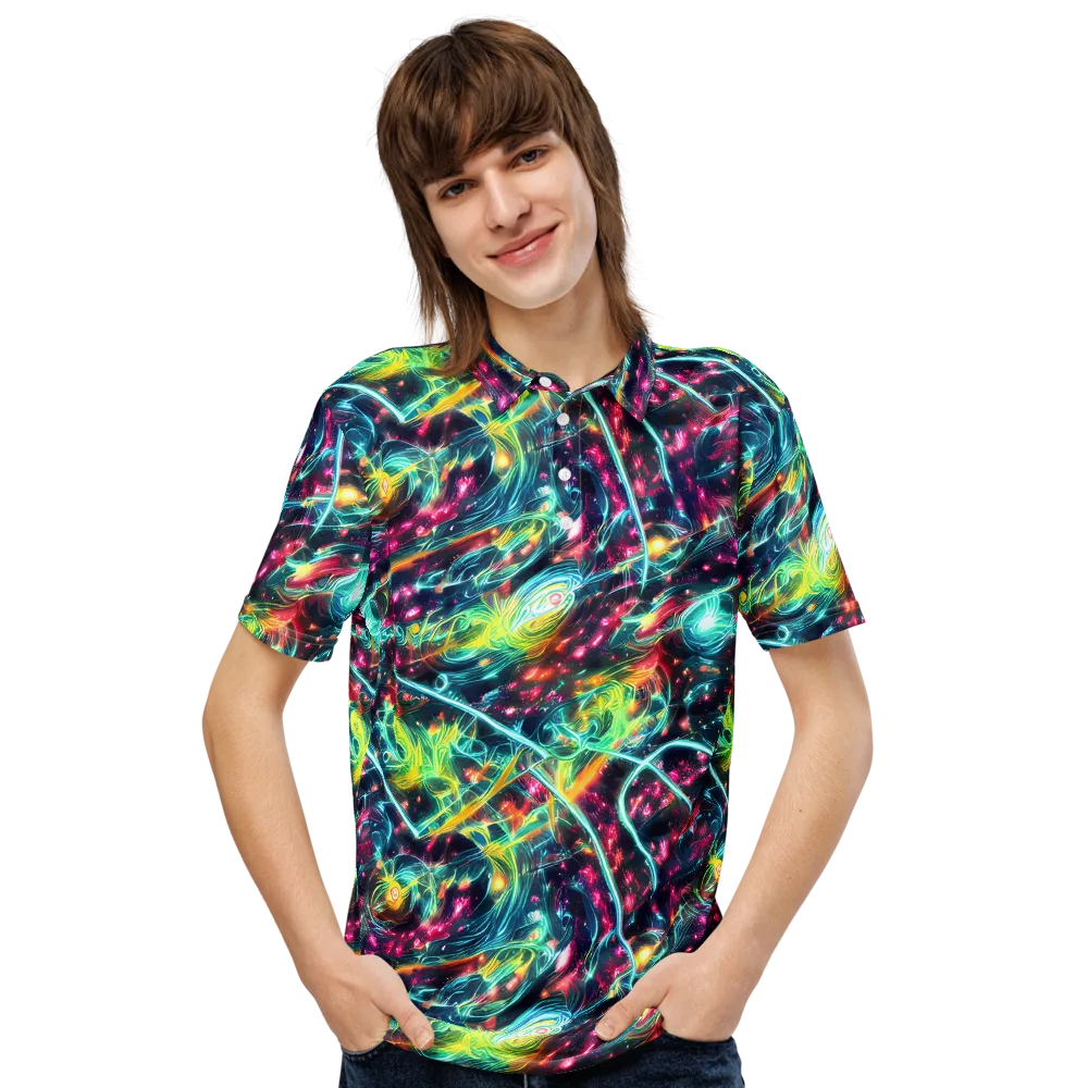 Afterdark Aurora on Men's Slim Fit Polo Shirt — Front