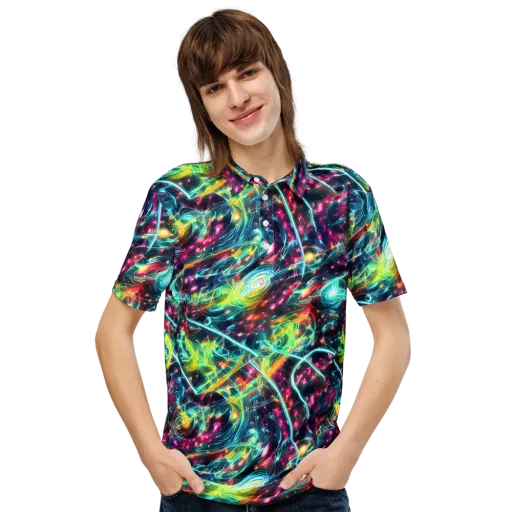 Afterdark Aurora on a Men's Slim Fit Polo Shirt