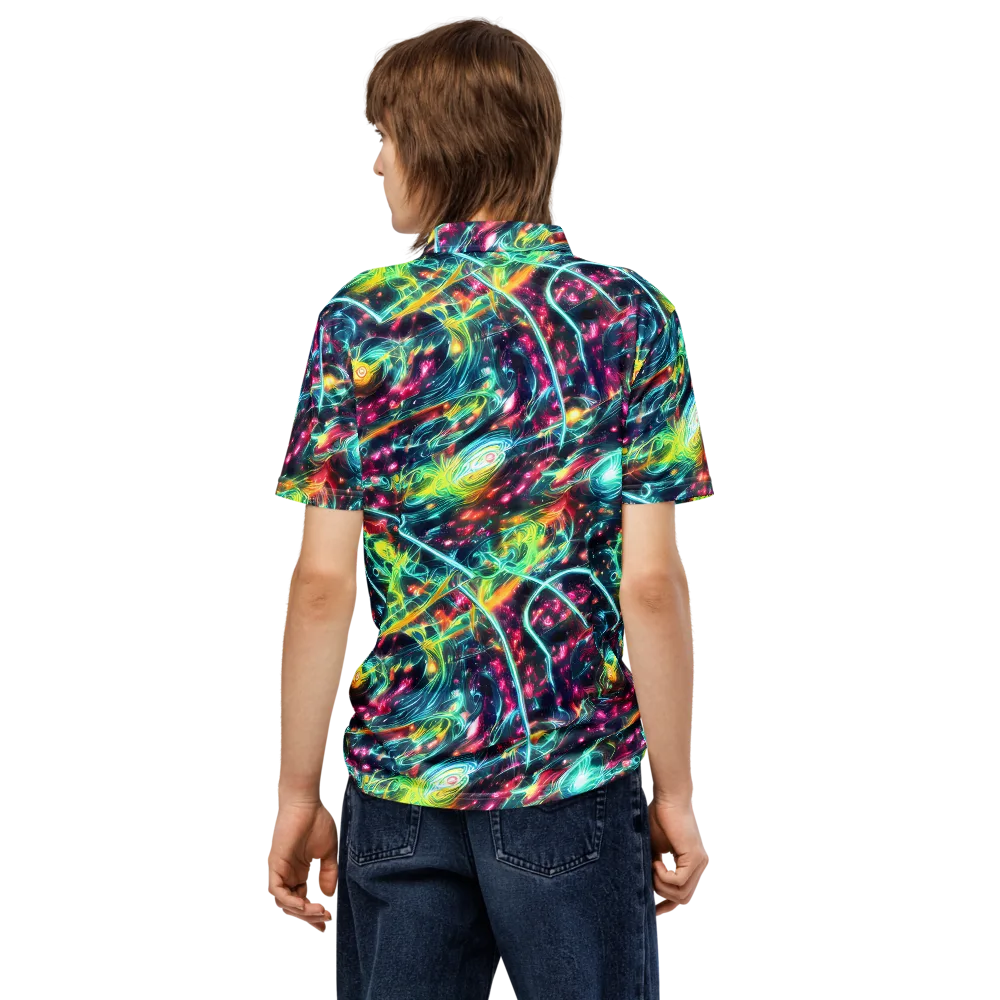 Afterdark Aurora on Men's Slim Fit Polo Shirt — Back