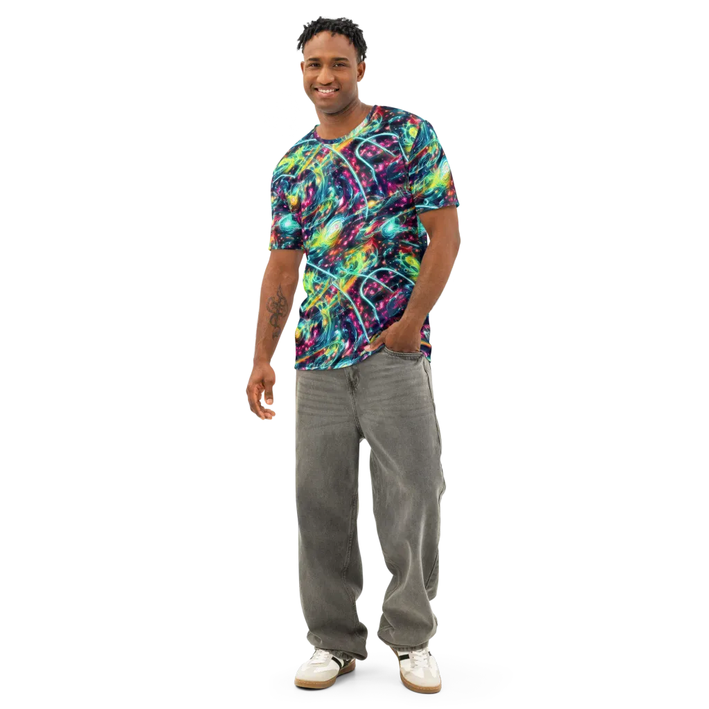 Afterdark Aurora on Men's Cotton Crew Neck T-Shirt — Front