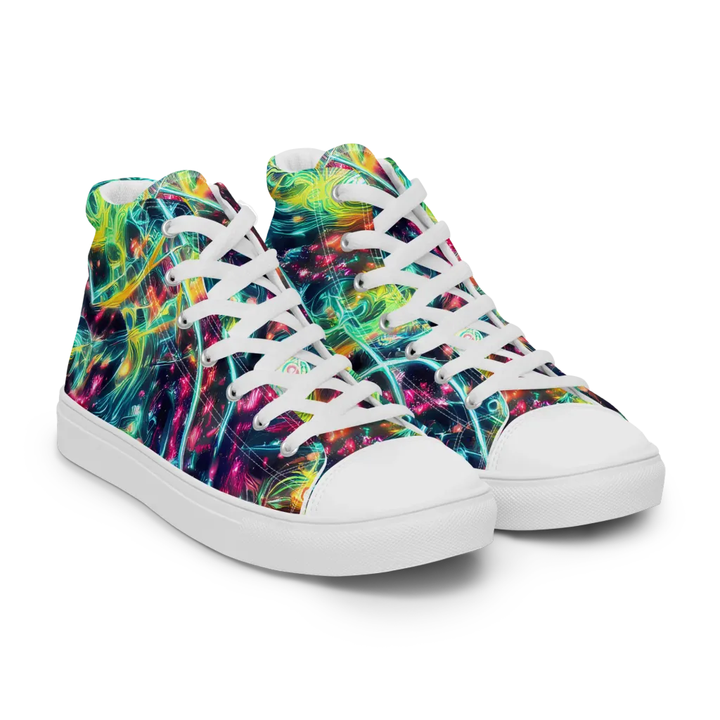 Afterdark Aurora on Men's High Top Canvas Shoes — Right Front