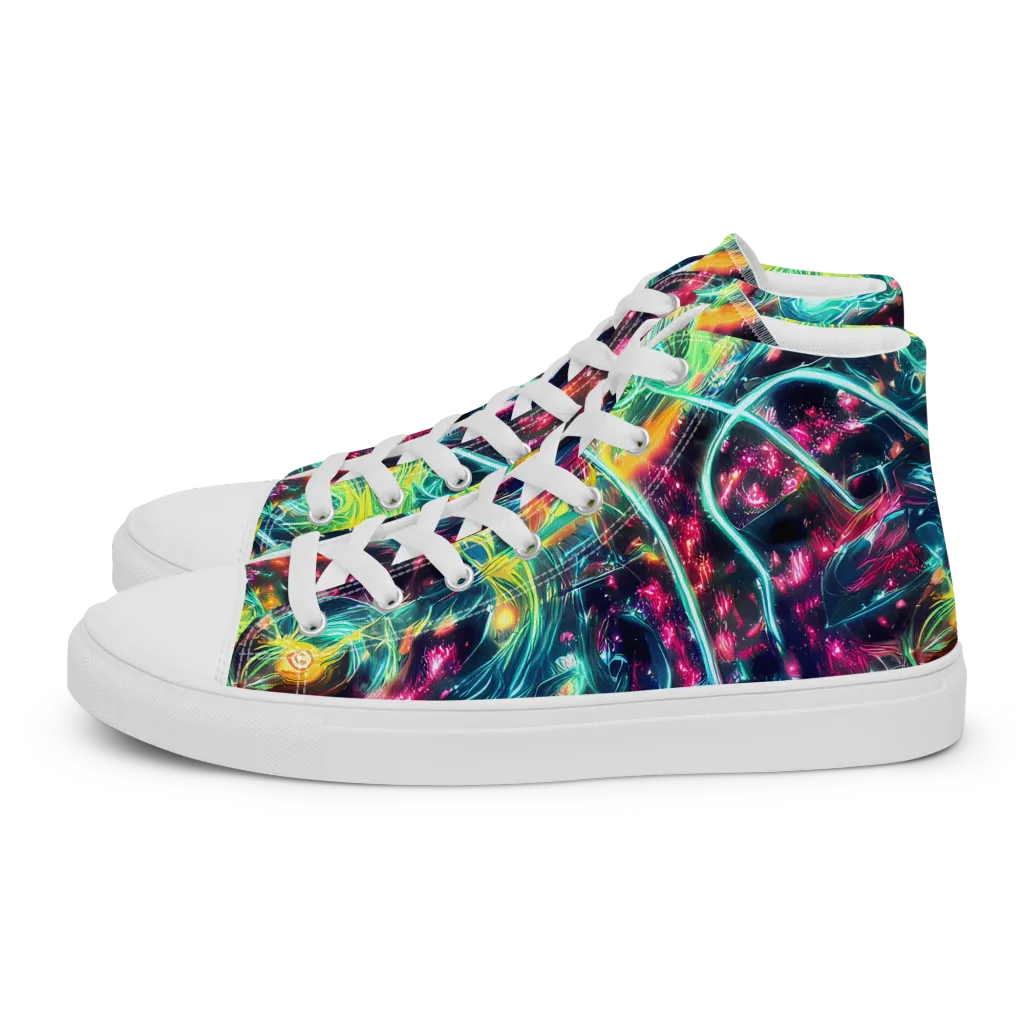 Afterdark Aurora on Men's High Top Canvas Shoes — Left