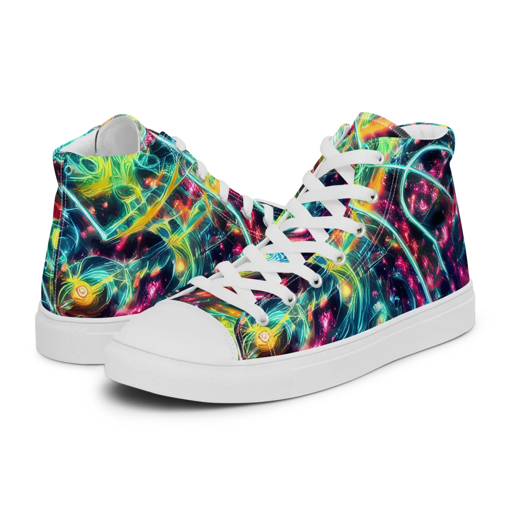 Afterdark Aurora on Men's High Top Canvas Shoes — Left