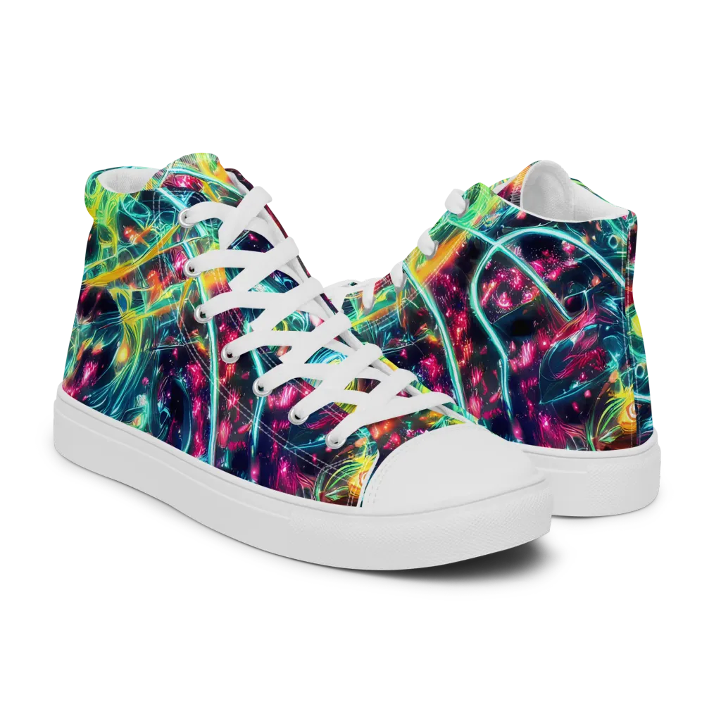 Afterdark Aurora on Men's High Top Canvas Shoes — Right