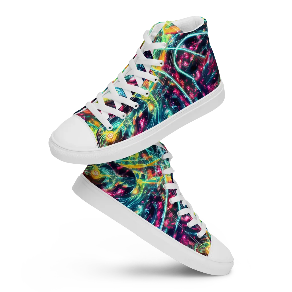 Afterdark Aurora on Men's High Top Canvas Shoes — Front