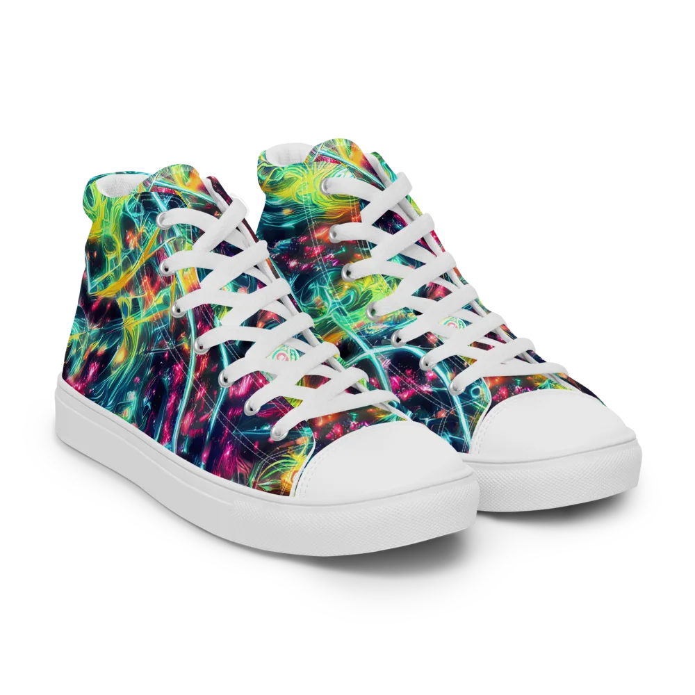 Afterdark Aurora on Women's High Top Canvas Shoes — Right Front