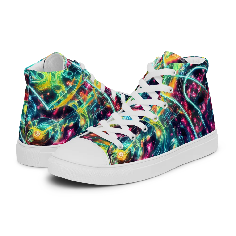 Afterdark Aurora on Women's High Top Canvas Shoes — Left