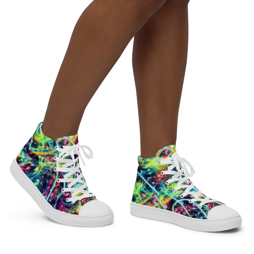 Afterdark Aurora on Women's High Top Canvas Shoes — Right