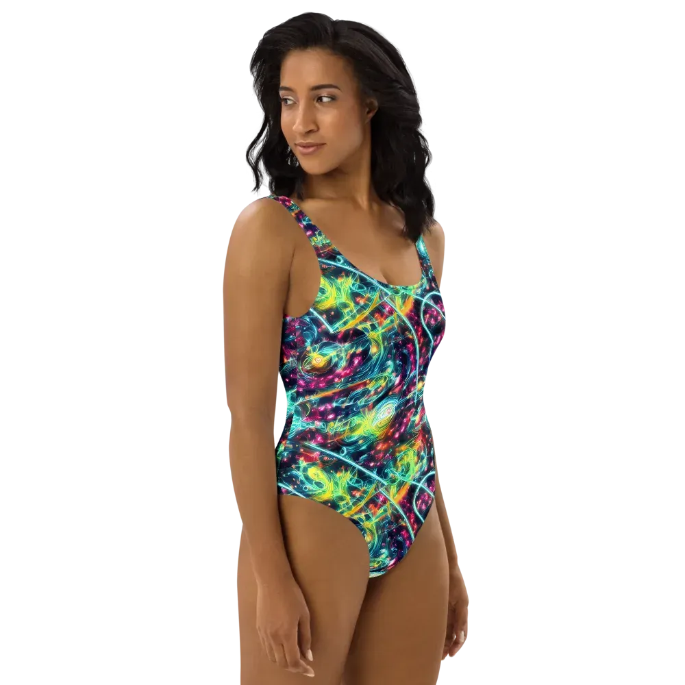Afterdark Aurora on One-Piece Swimsuit — Right