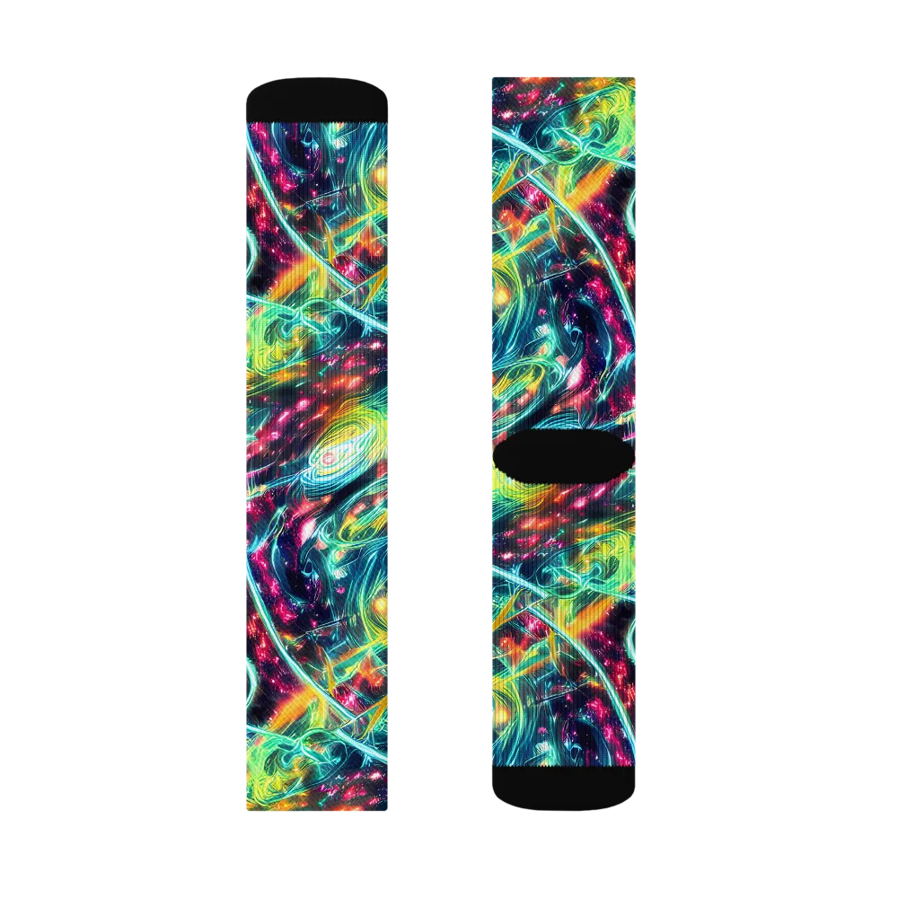 Afterdark Aurora on Socks — Left Sock