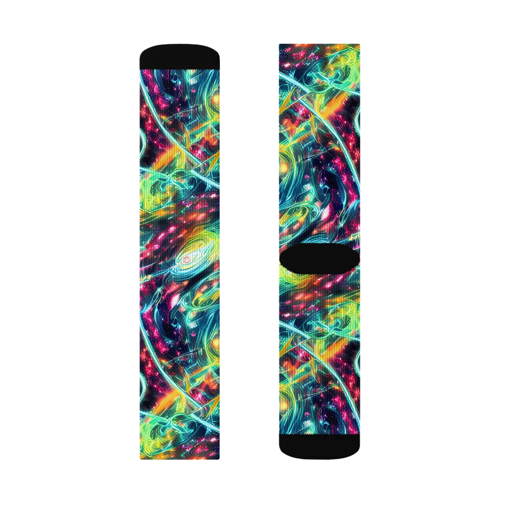Afterdark Aurora on Socks — Right Sock