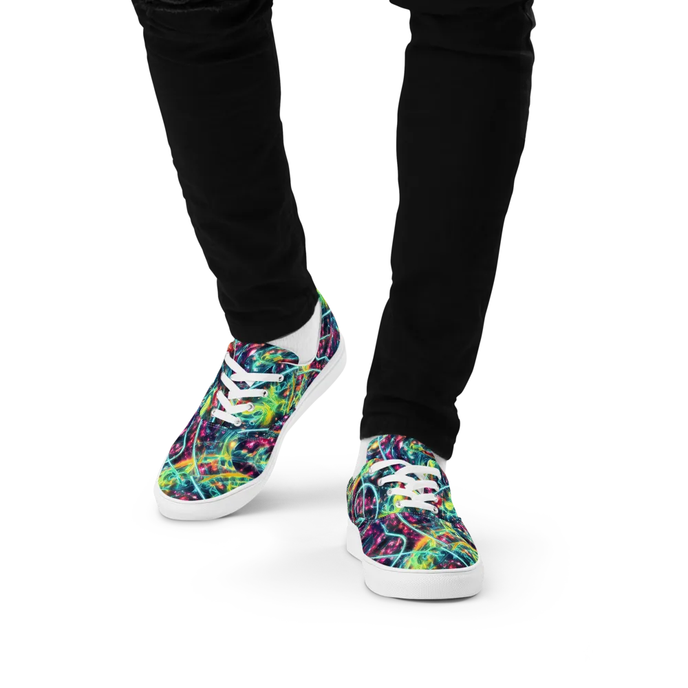 Afterdark Aurora on Men's Lace-Up Canvas Shoes — Front