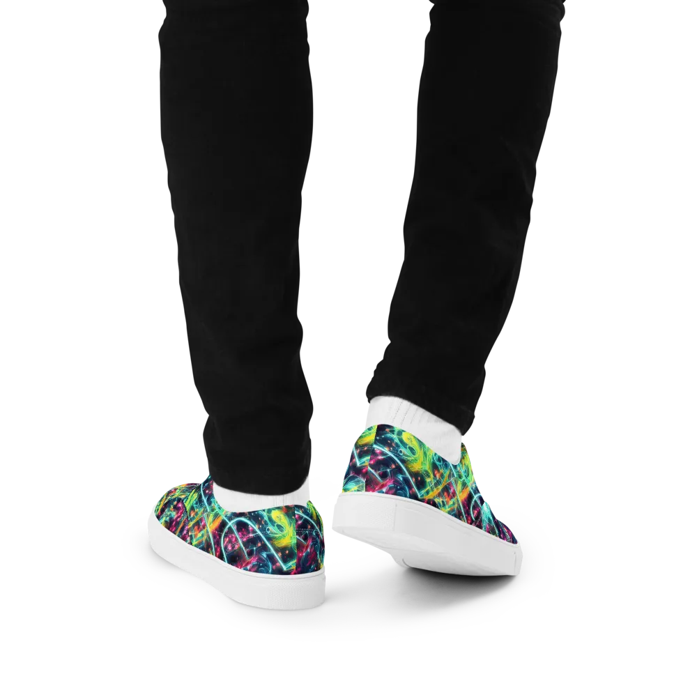 Afterdark Aurora on Men's Lace-Up Canvas Shoes — Back