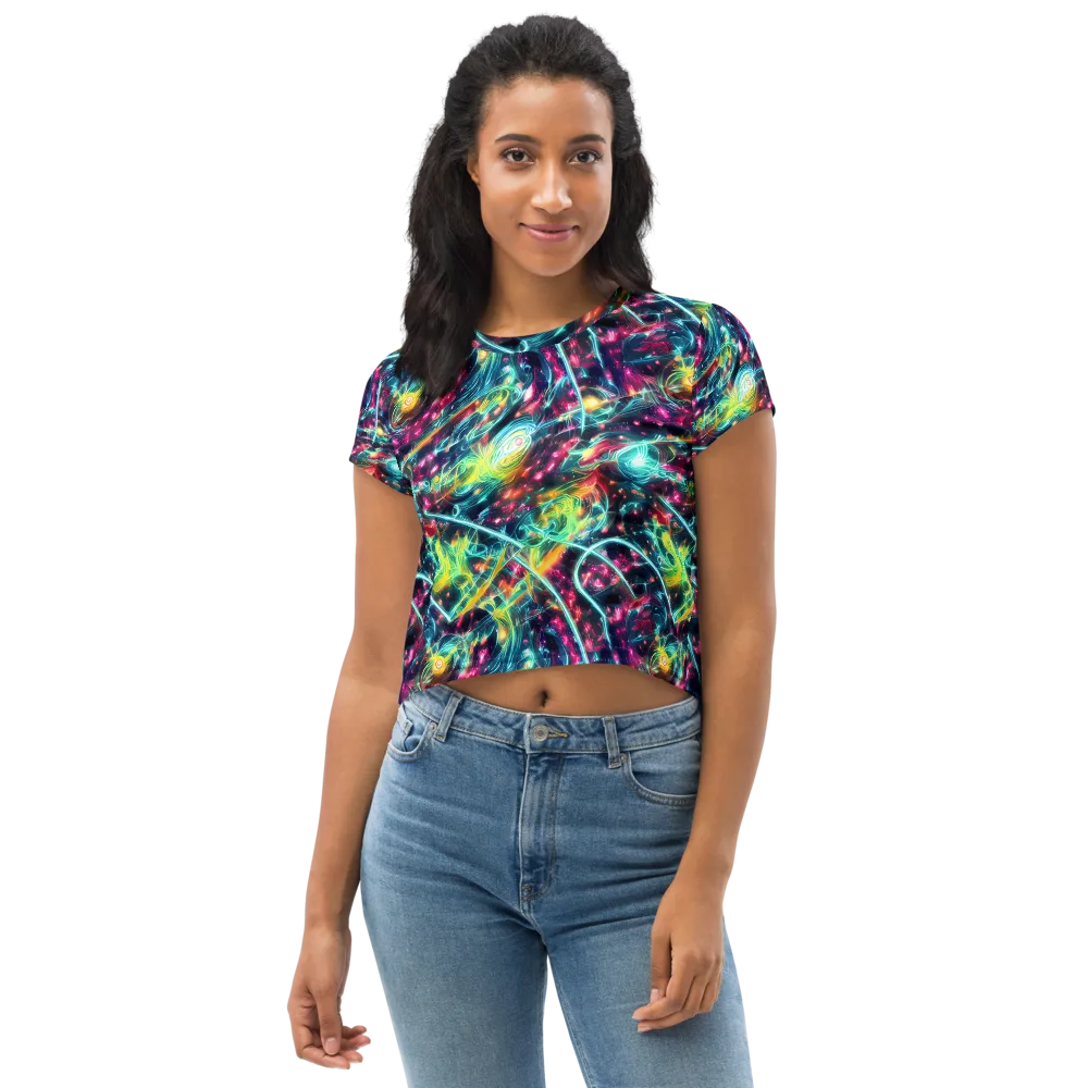 Afterdark Aurora on Crop Tee — Front