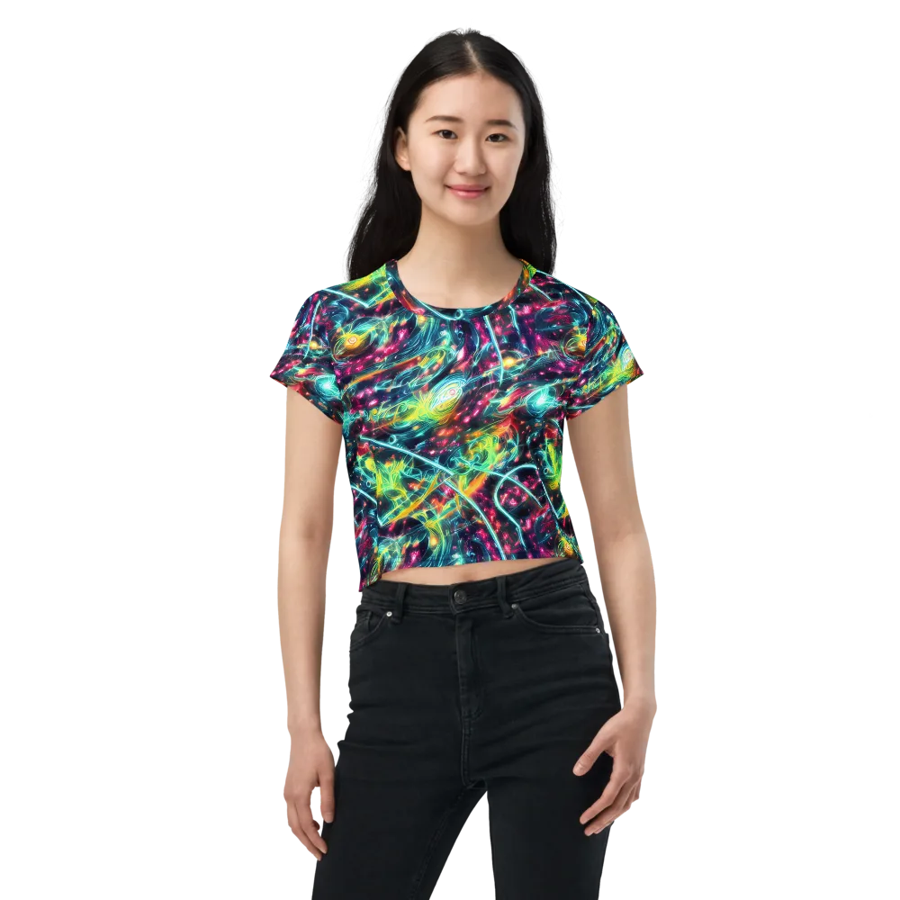 Afterdark Aurora on Crop Tee — Front