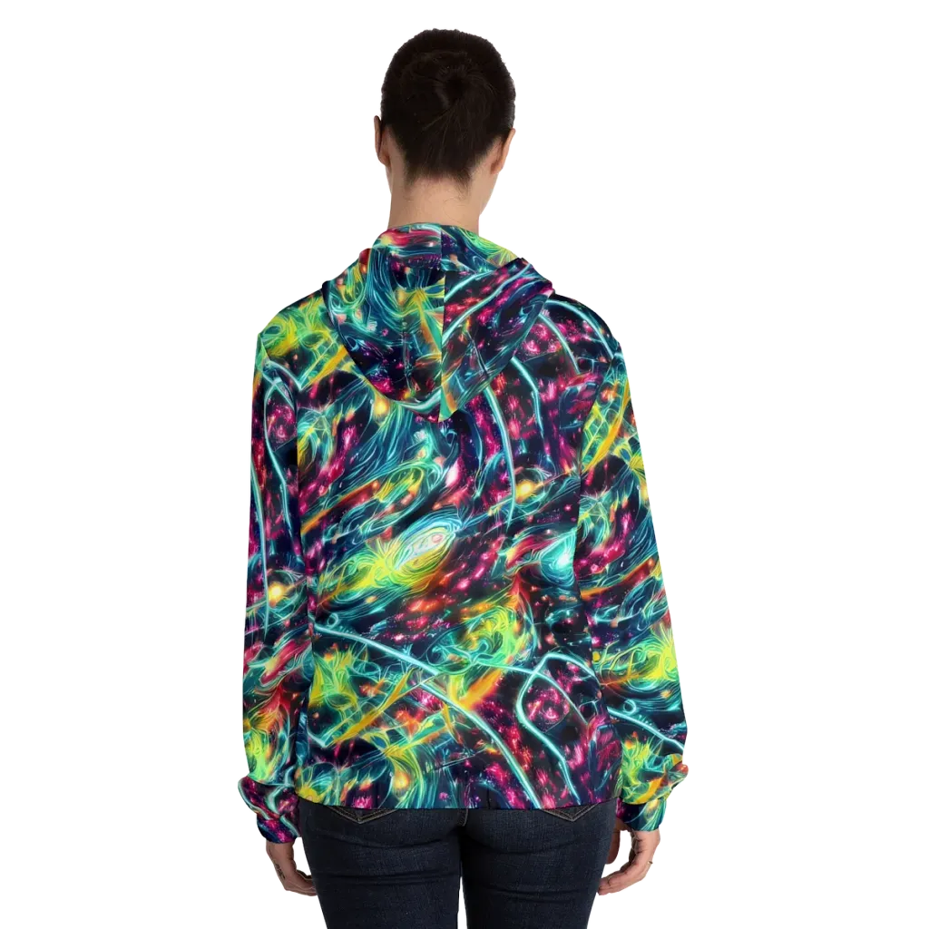 Afterdark Aurora on Women's Full-Zip Hoodie — Back On Person