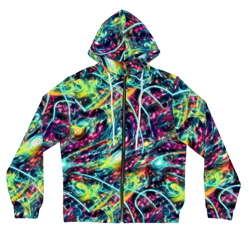 Afterdark Aurora on a Women's Full-Zip Hoodie