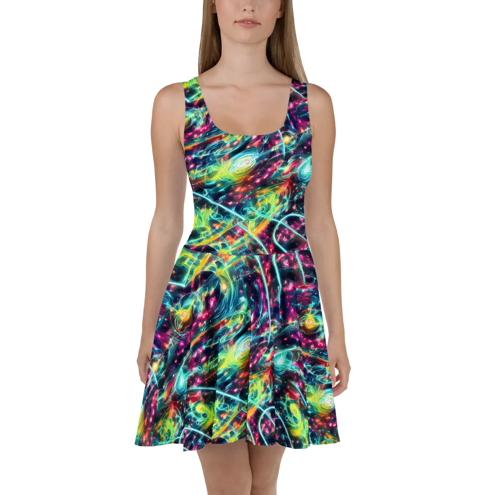 Afterdark Aurora on Skater Dress — Front