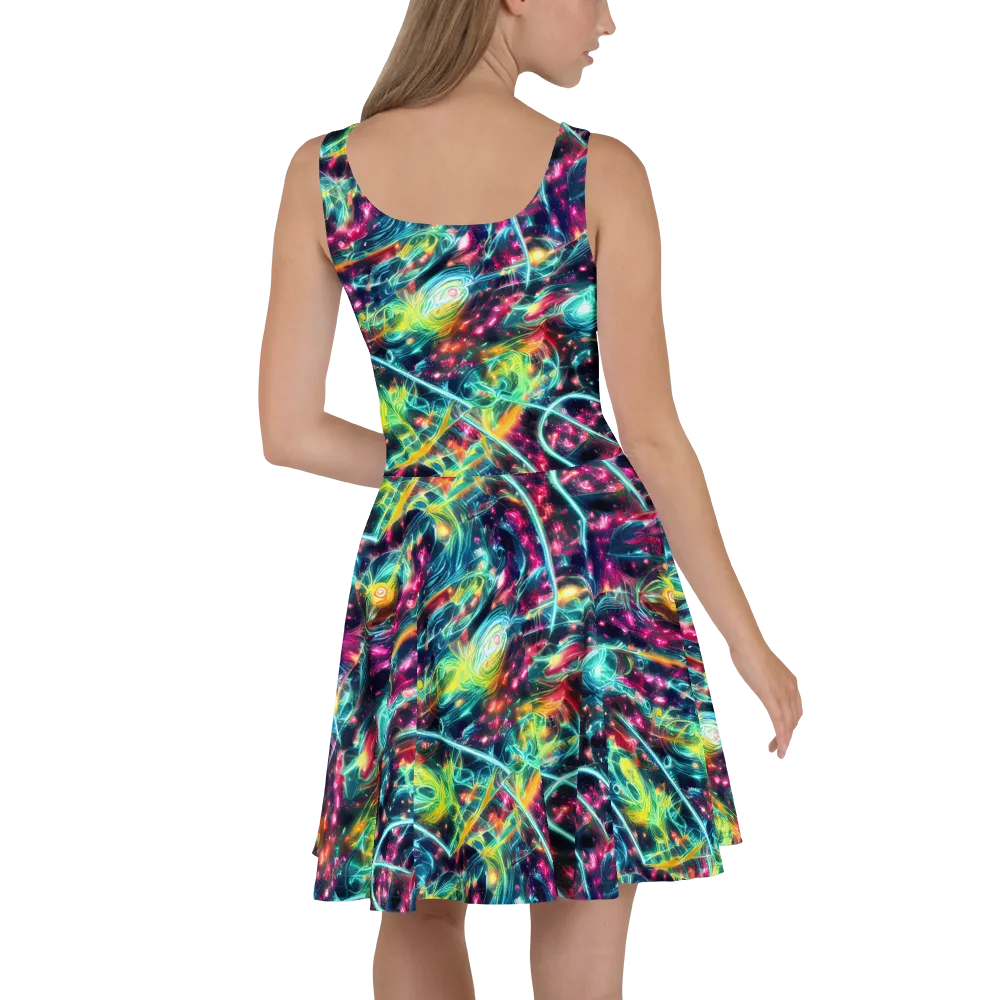 Afterdark Aurora on Skater Dress — Back