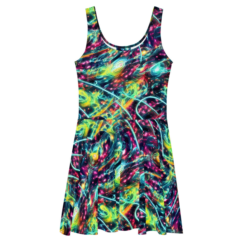Afterdark Aurora on Skater Dress — Front