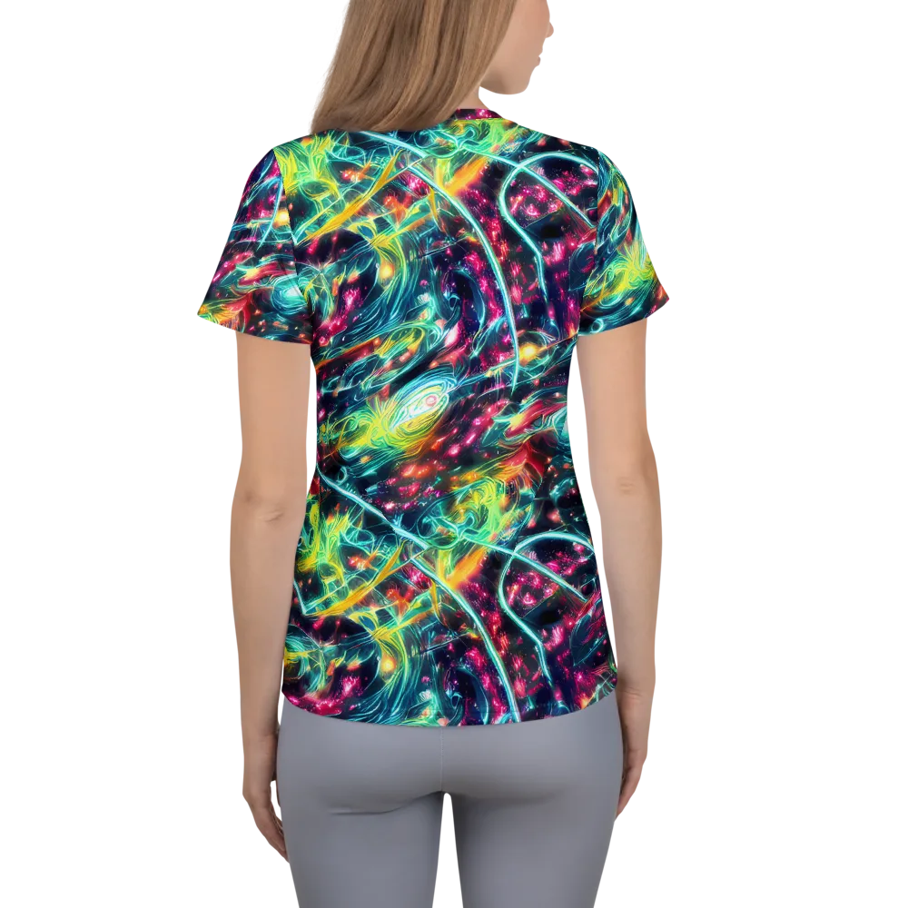 Afterdark Aurora on Women's Athletic T-Shirt — Back