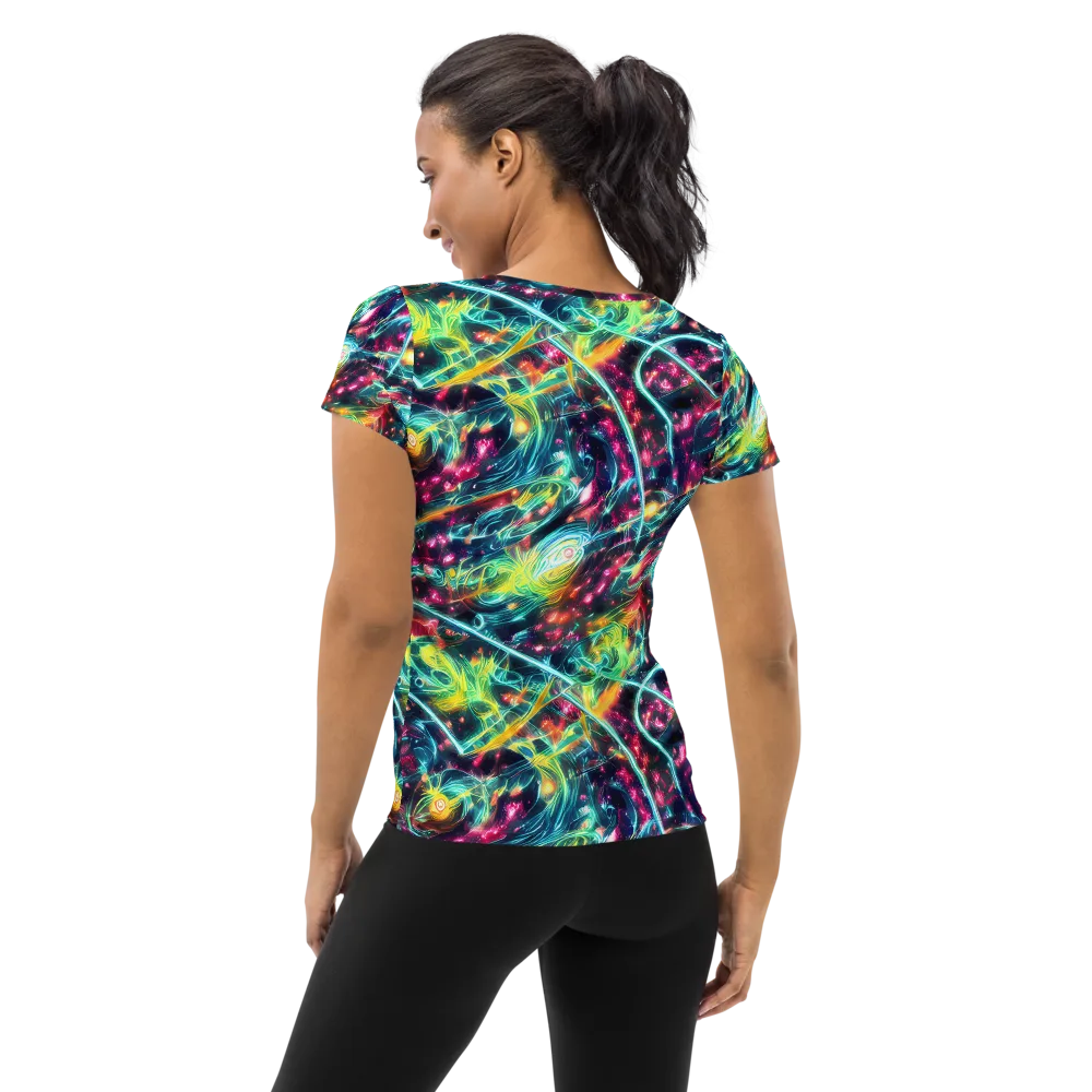 Afterdark Aurora on Women's Athletic T-Shirt — Back