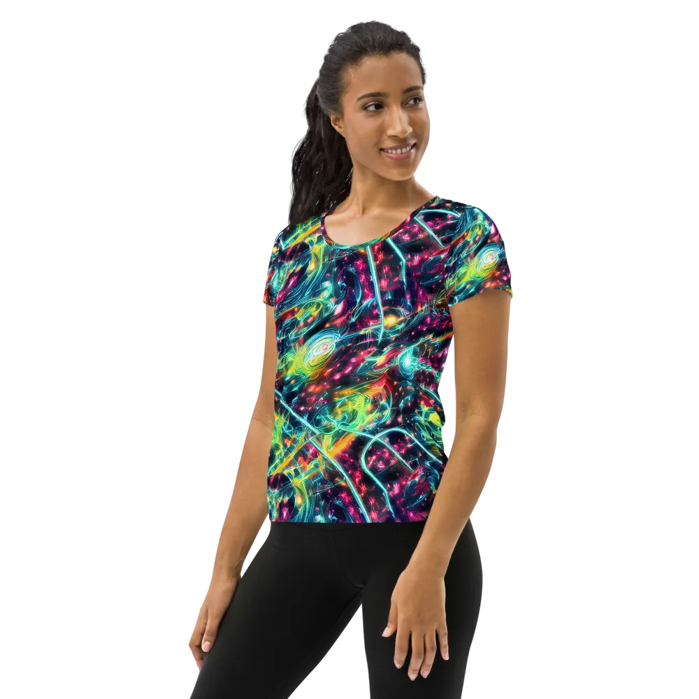 Afterdark Aurora on Women's Athletic T-Shirt — Left