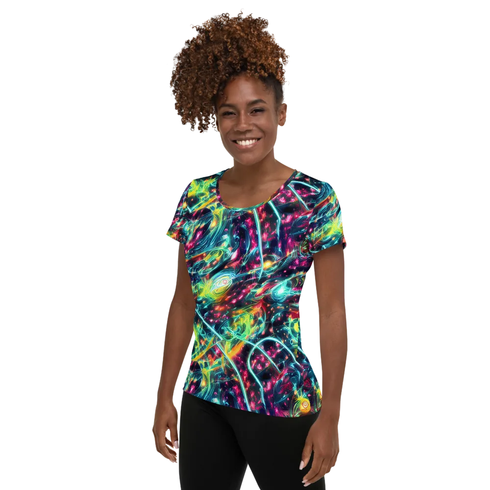 Afterdark Aurora on Women's Athletic T-Shirt — Left
