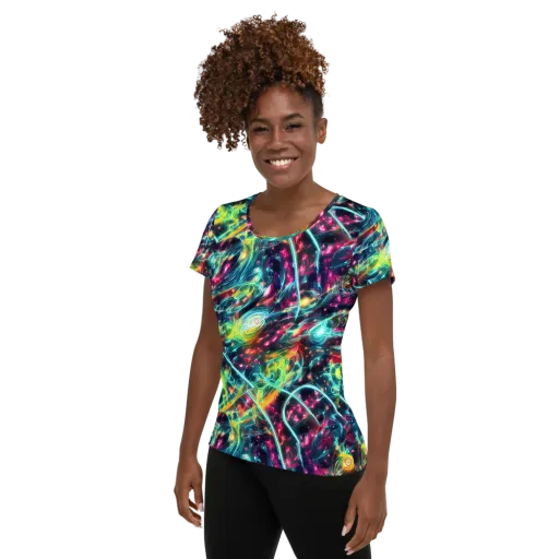 Afterdark Aurora on a Women's Athletic T-Shirt
