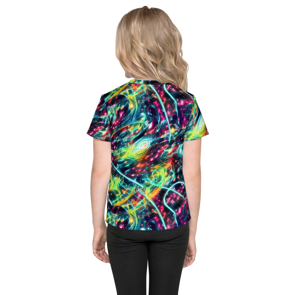Afterdark Aurora on Kids Crew Neck T-Shirt — Back
