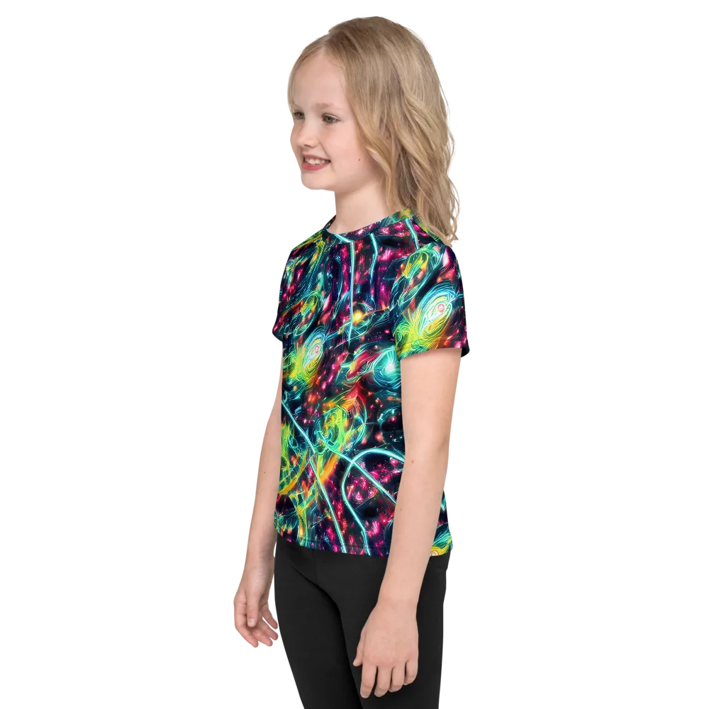Afterdark Aurora on Kids Crew Neck T-Shirt — Left