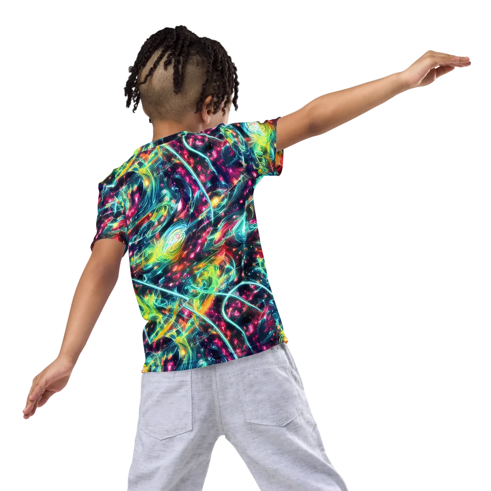 Afterdark Aurora on Kids Crew Neck T-Shirt — Back