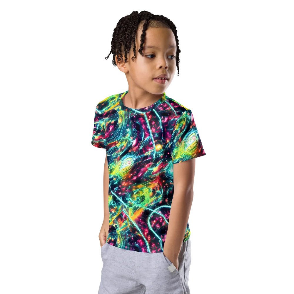 Afterdark Aurora on Kids Crew Neck T-Shirt — Left Front