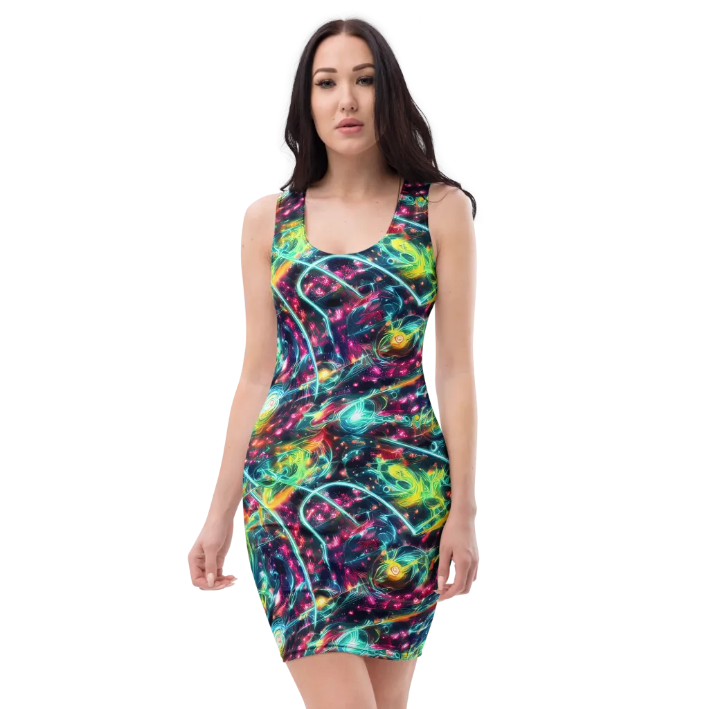 Afterdark Aurora on Bodycon Dress — Front
